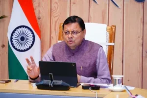 वर्चुअल संवाद के दौरान धामी ने जनप्रतिनिधियों को दी जीएसटी अपडेट