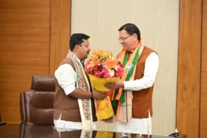 सीएम धामी की भाजपा राष्ट्रीय अध्यक्ष से शिष्टाचार मुलाकात